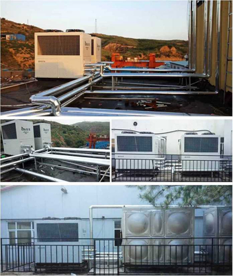 R744 이산화탄소 공기가 냉각 뜨거운 물을 덥히기 위한 열 펌프 160kW 상용을 급수합니다